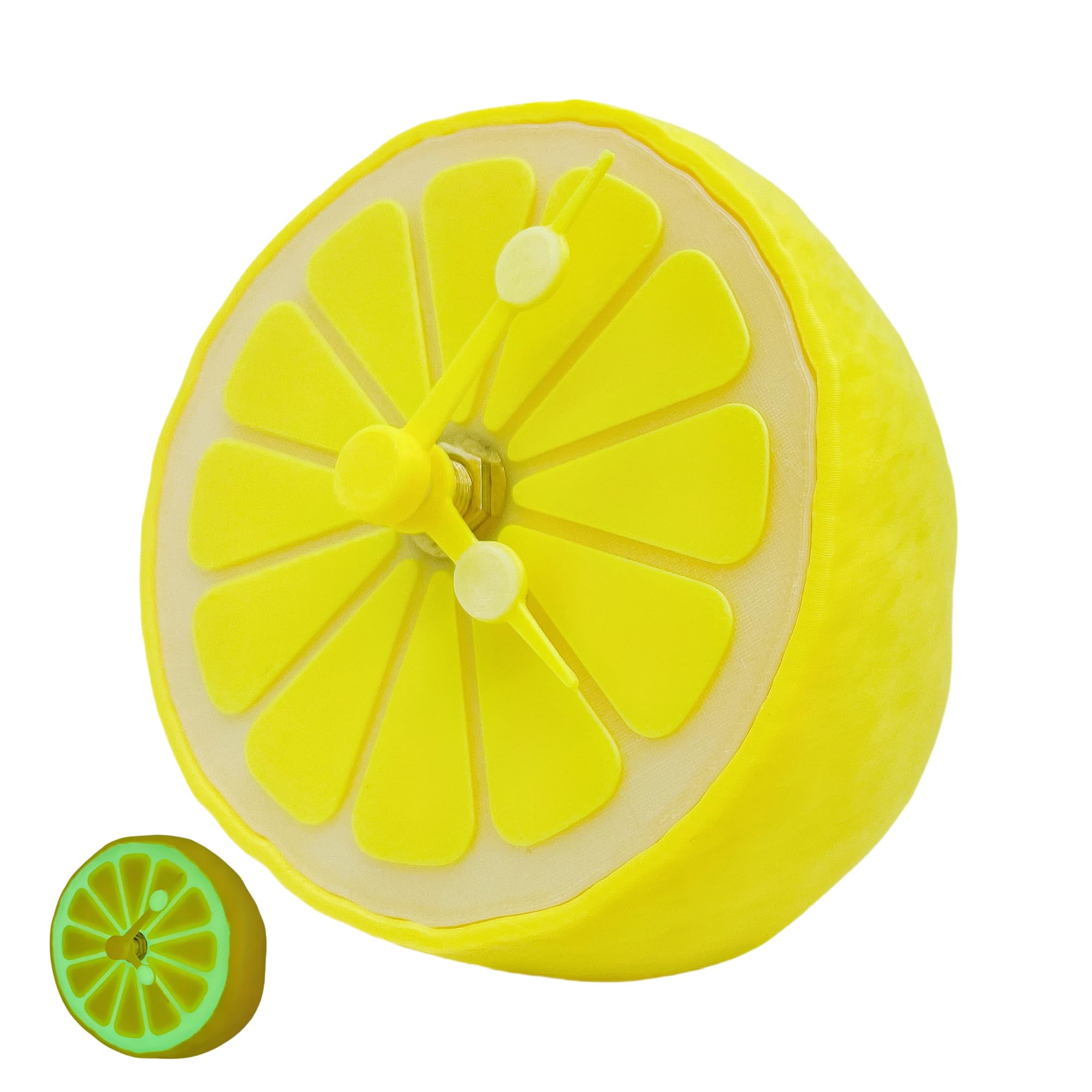 VEHICAR Lemon Desk Clock, Battery Operated 3D Printed Silent Table Clock for Home Office Kitchen Nightstand Decor (Luminous) Birthday Gift for Student Classmate Friends