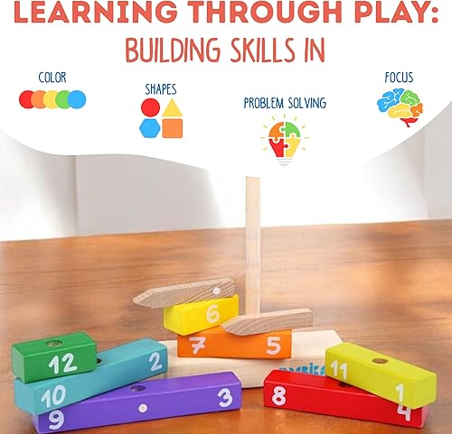 Miniatura 27 de CUBIKA Camión grúa de madera – Juego de vehículos de construcción magnética para niños pequeños a partir de 18 meses – Juguete Montessori