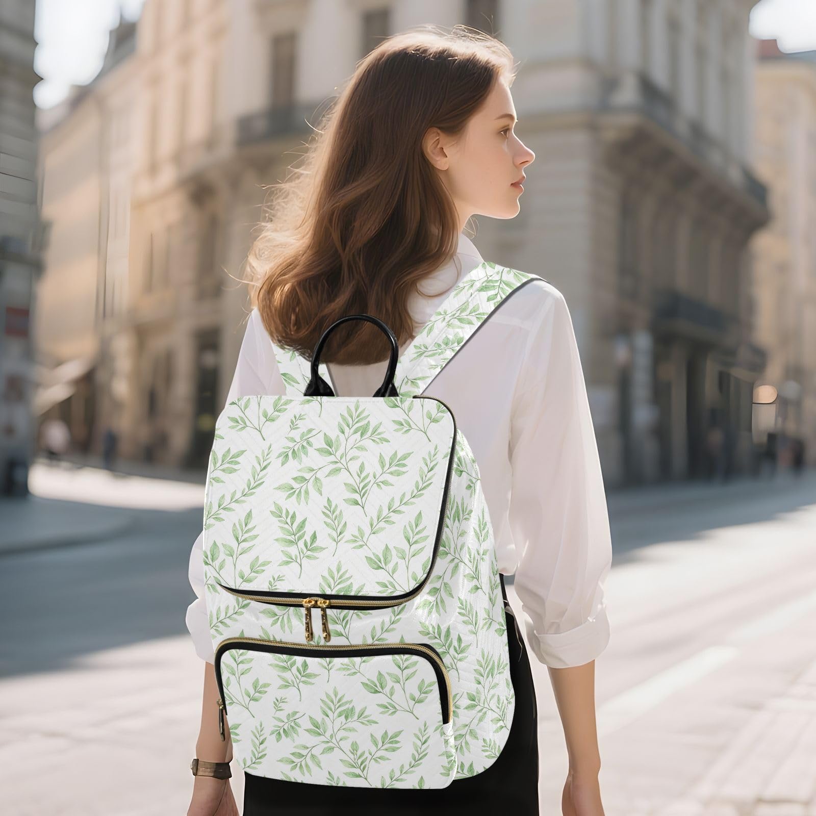 Zaino da 15L alla moda per le donne borsa versatile leggera | Resistente tessuto trapuntato trasformabile silhouette multi cerniera stoccaggio per le signore viaggio shopping sport