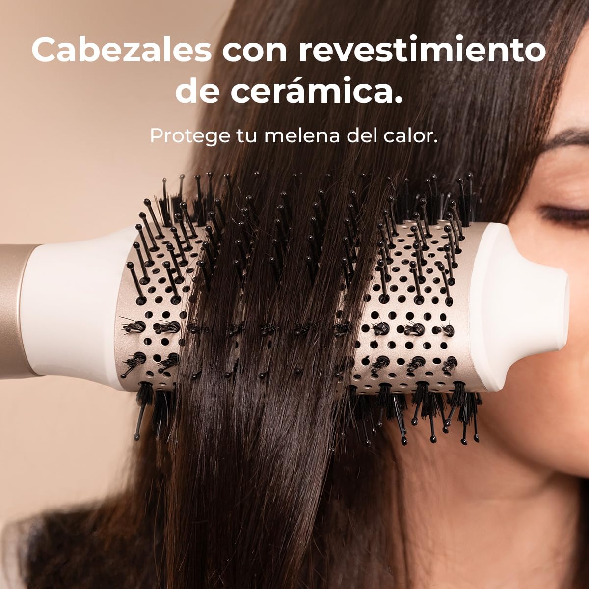 Cecotec Cepillo de Aire Secador Moldeador Alisador Multifunción 8 Cabezales CeramicCare AirGlam Champagne. 1400W, Tecnología Coanda, 3 Velocidades, 3 Temperaturas, Control Inteligente Calor, 110000rpm — view 4