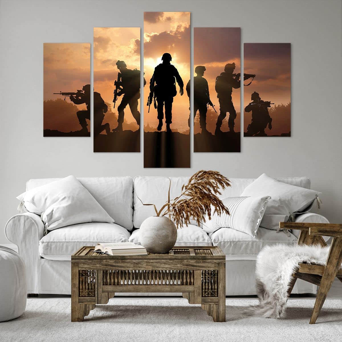 ARTTOR Impression sur Toile Moderne 150x100 cm Personnes Militaire - 2962
