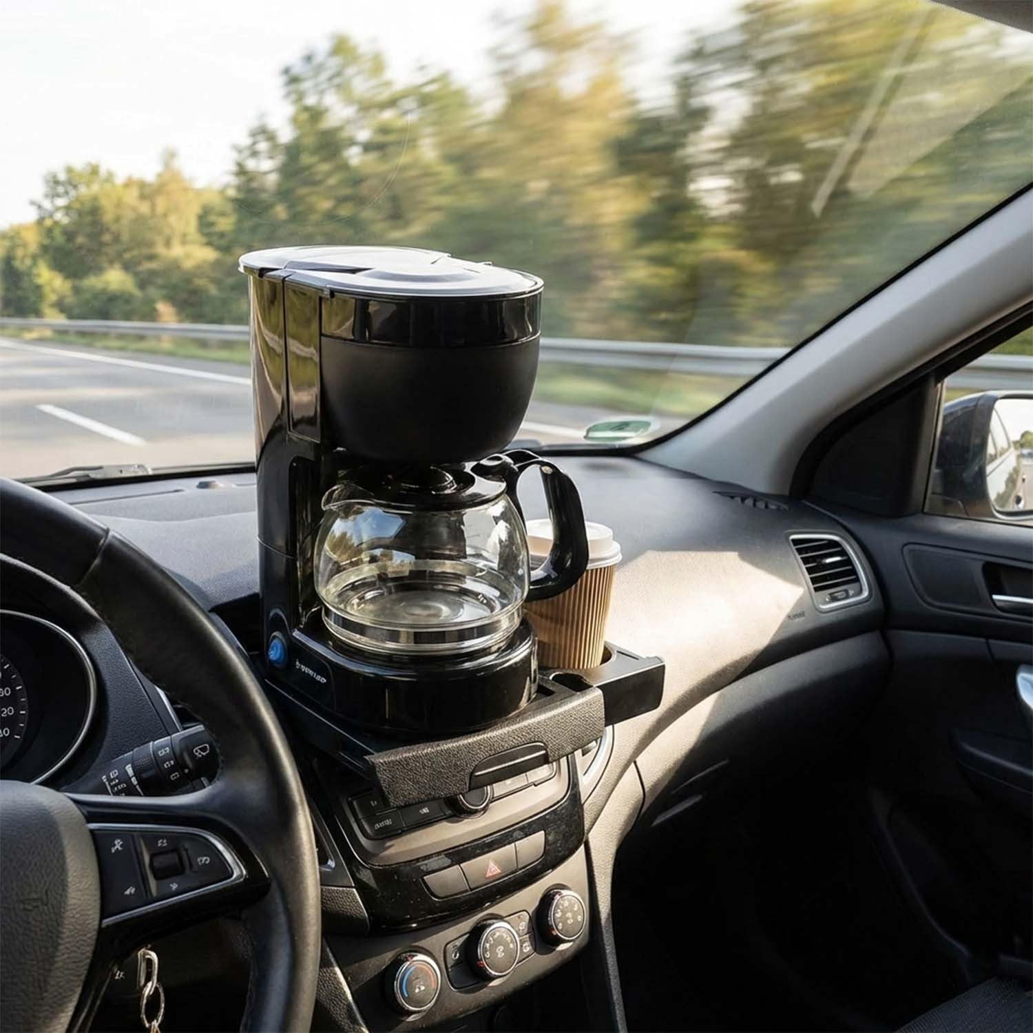 BM TOOLS Cafetière Voiture 12V 170W DUNLOP - Machine à Café Voyage & Camping-Car 0,65L, Prise Allume-Cigare avec Filtre Permanent Lavable