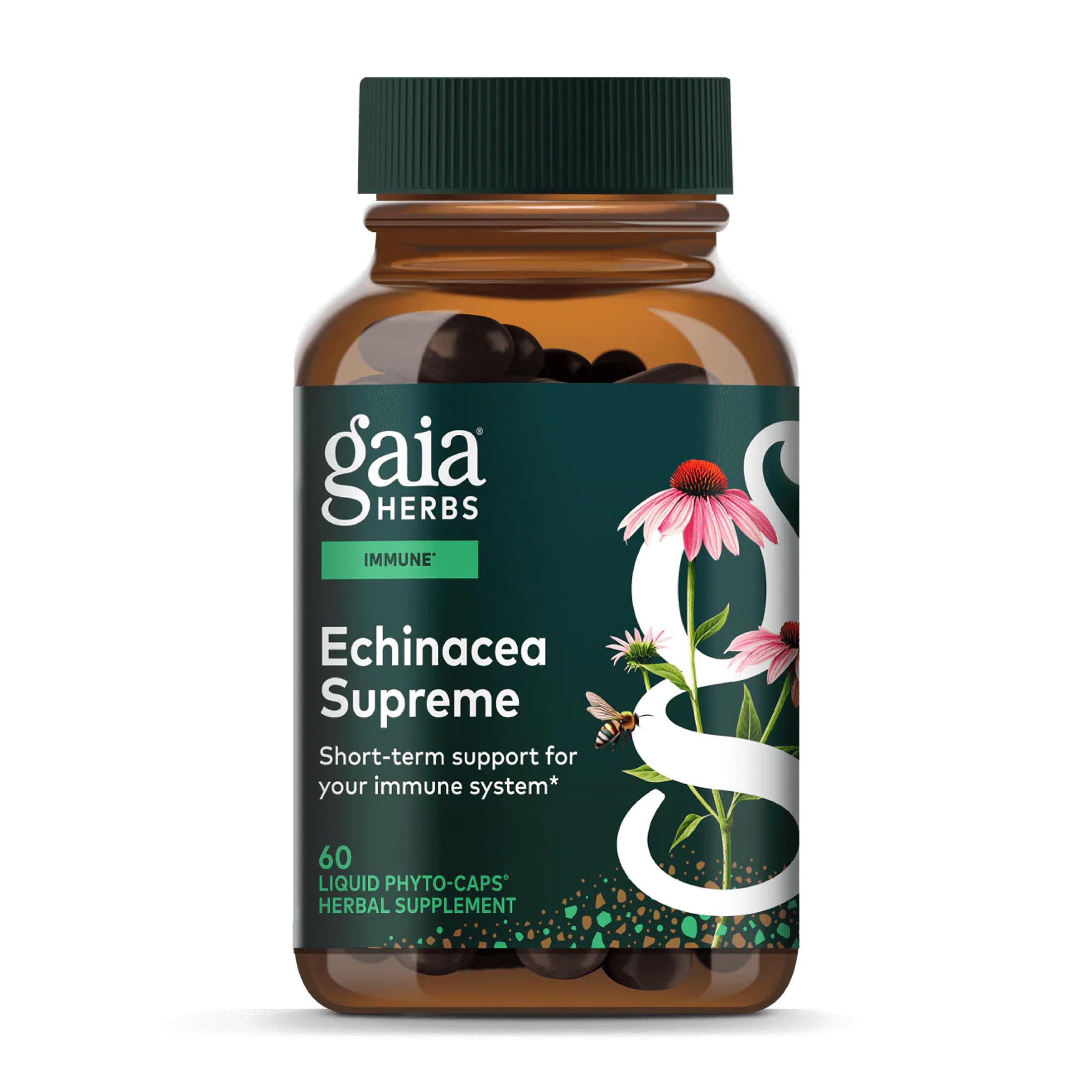 Echinacea Supreme - Immune Support Supplement - Echinacea Purpurea & Angustifolia Blend to Support Immune System* - 60 Vegan Liquid Phyto-Caps (30 Servings)