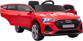 HOMCOM Audi E-tron Licensed 12V Kids Electric Ride On Car with Parental Remote Music Lights MP3 Suspension Wheels for 3-5 Years Red