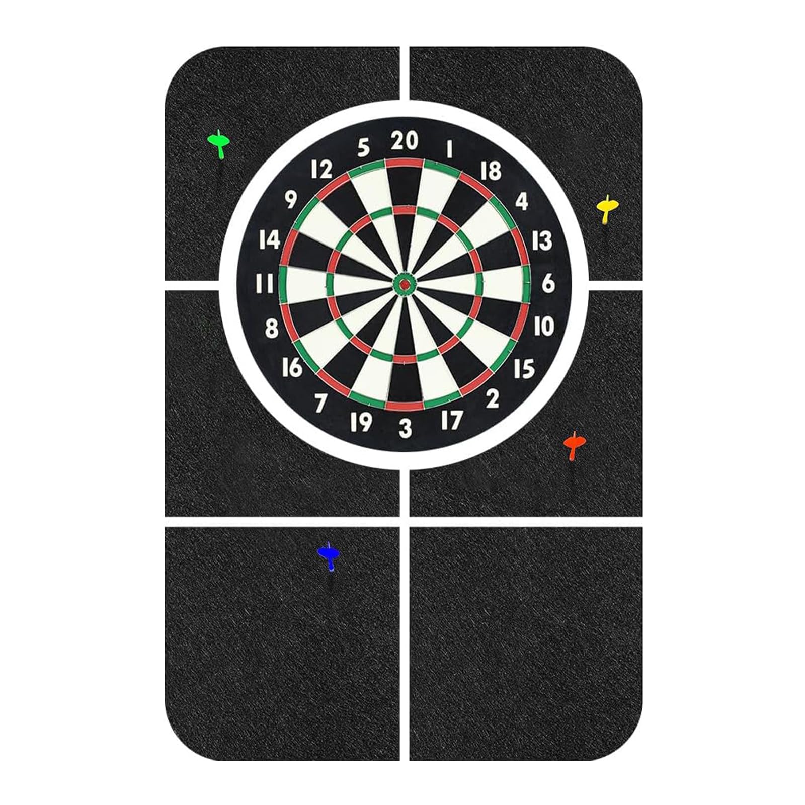 6pcs Dart Board Wall Protectors, 35.4''x23.6''x0.5'' Thickness, Felt Dartboard Surround Backing Boards, Wall Protection Board, Easy to Assemble, Dart Accessories for Home Game Room & Pub (Black)