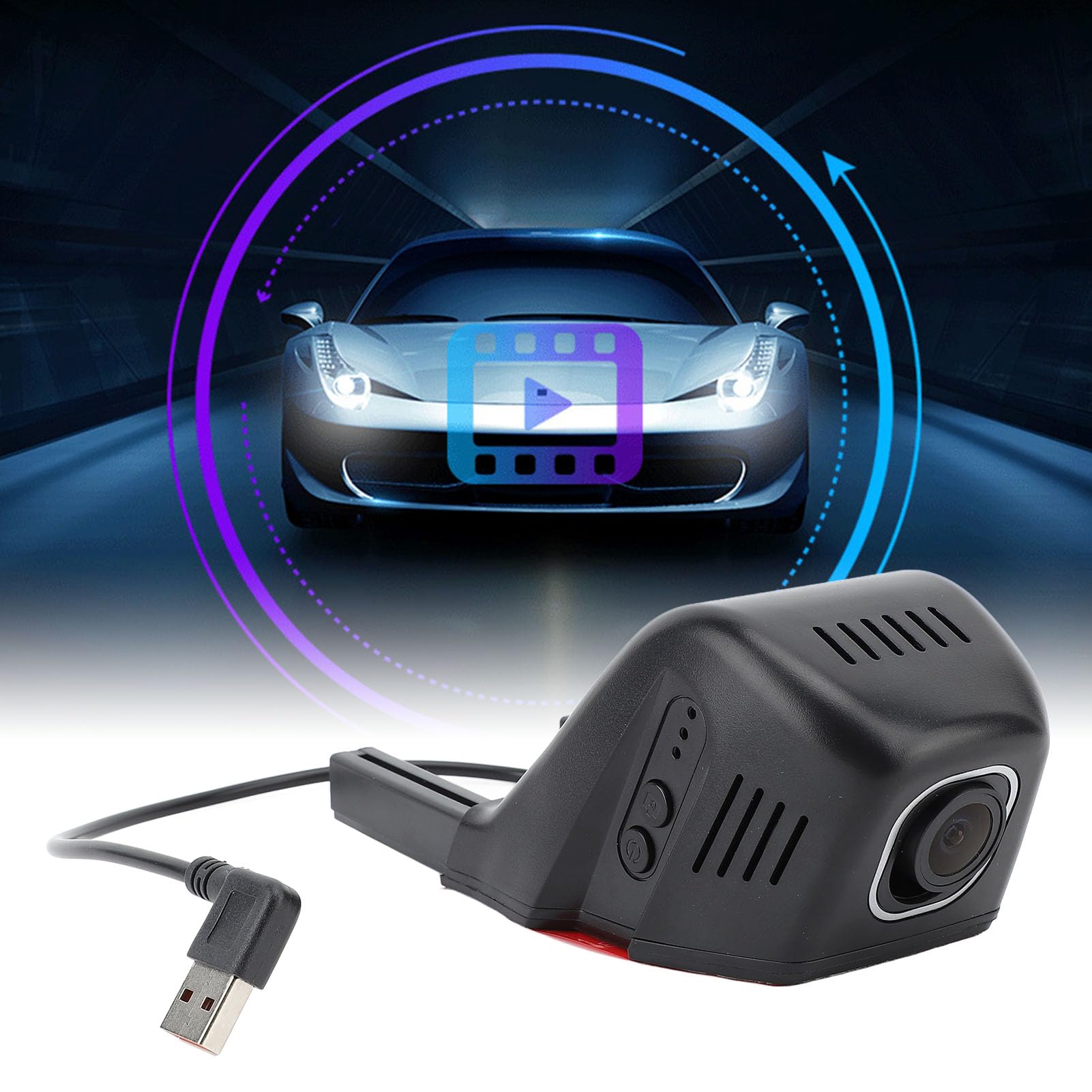 Cámara de salpicadero WiFi para Coche, cámara de salpicadero HD 1080P Delantera y Trasera, visión Nocturna, Gran Angular de 155 Grados, admite hasta 128 GB, grabadora de vídeo