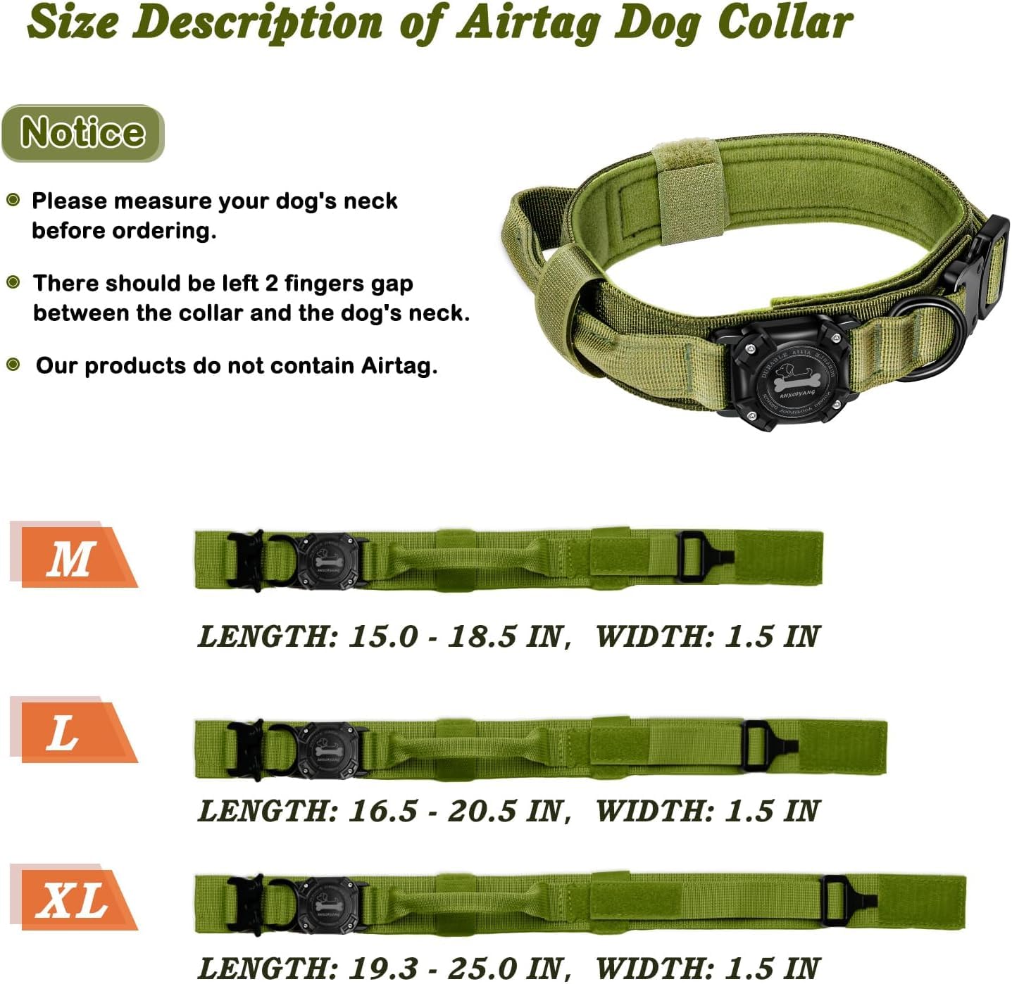 Tactical Airtag Dog Collar, Waterproof Airtag Holder Design - Image 2