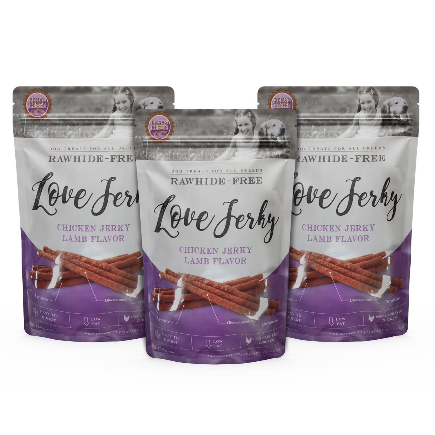 Renas Love Chicken Jerky Lamb Flavour Chicken Sticks for All Breeds of Dogs, Raw-Hide Free, 100% Cage Free Chicken, Low Fat, Easy to Digest, 360g (Pack of 3) (B09ZHWHJ6Q) Amazon Price History, Amazon Price Tracker