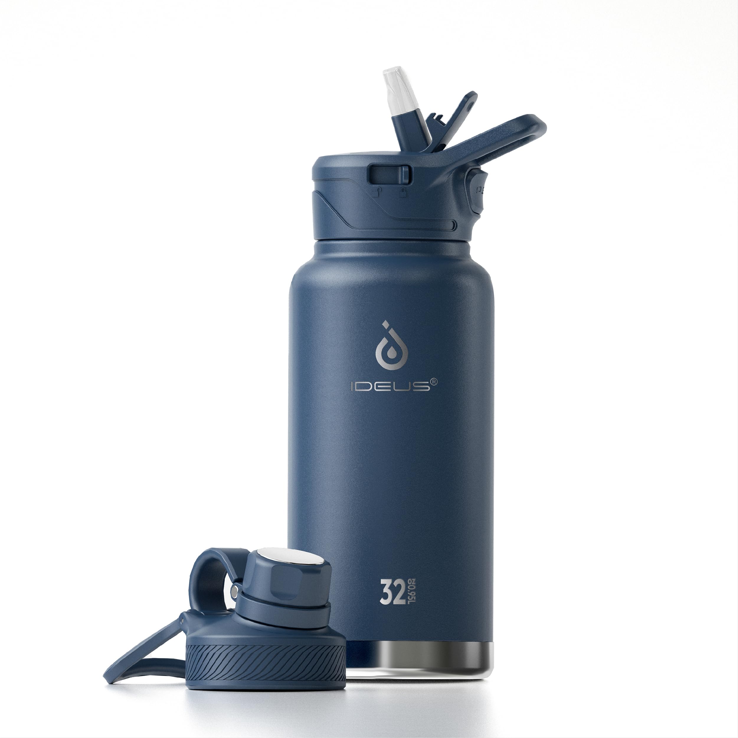 IDEUS Vacuum Insulated Water Bottle 950ml/32oz, Leak-Proof Stainless Steel Water Bottle, Double Wall Flask