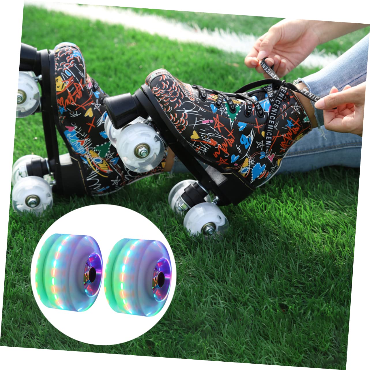 HANABASS Roller Skates Accessories 2pcs Skating Wheel with Pu Wheels for Street