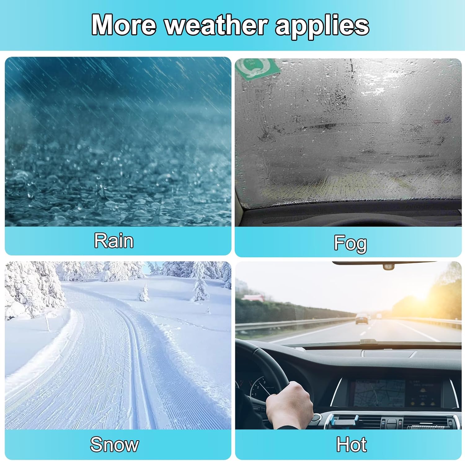 Car Heater, Portable Car Heater 12V 150W Plug-in Cigarette Lighter Car Heaters, 2 in 1 Heating & Cooling, Car Windshield Defroster Demister with Brackets, Fast Heating Defogger