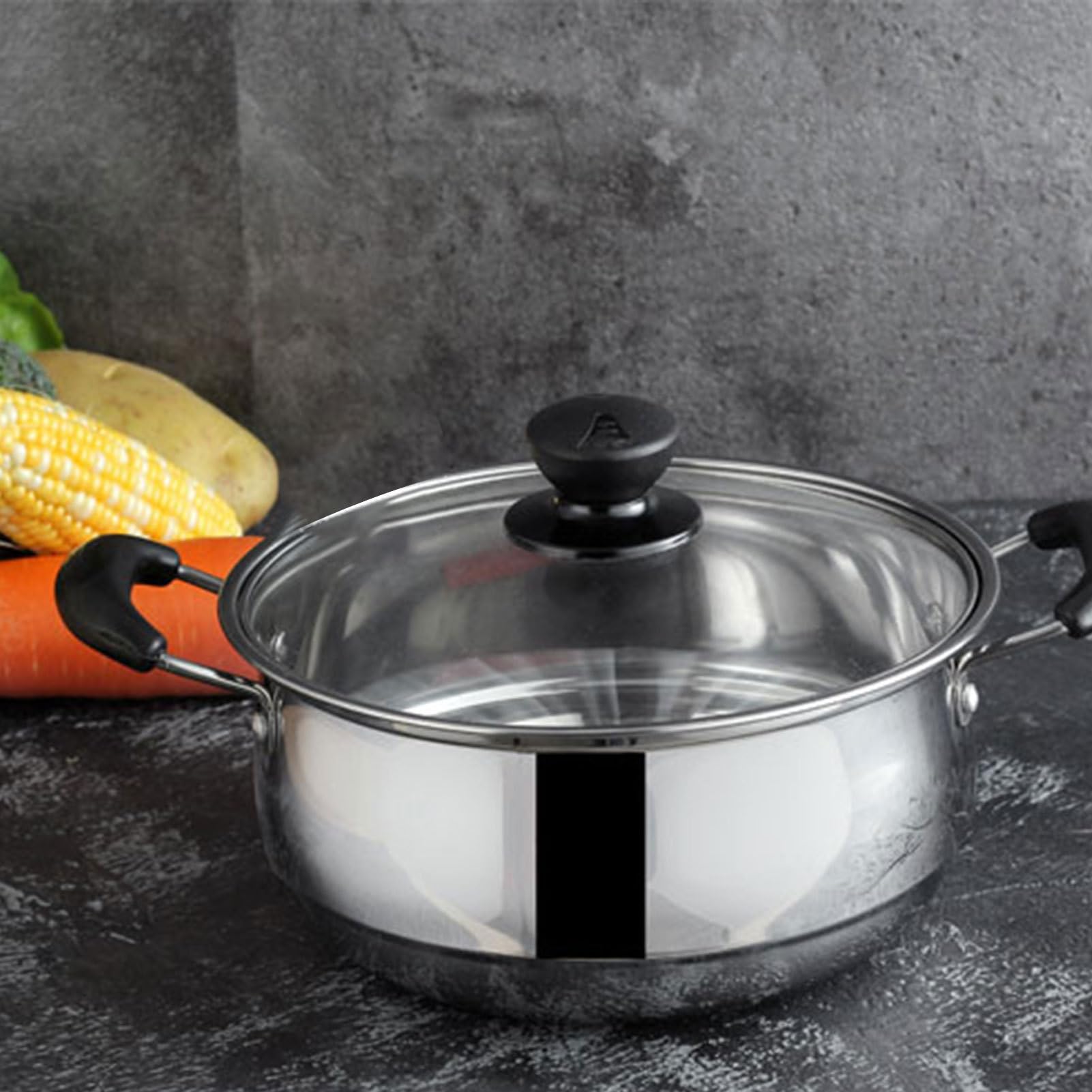Lot de 3 plats à sauce antiadhésifs, en acier inoxydable, 24 cm