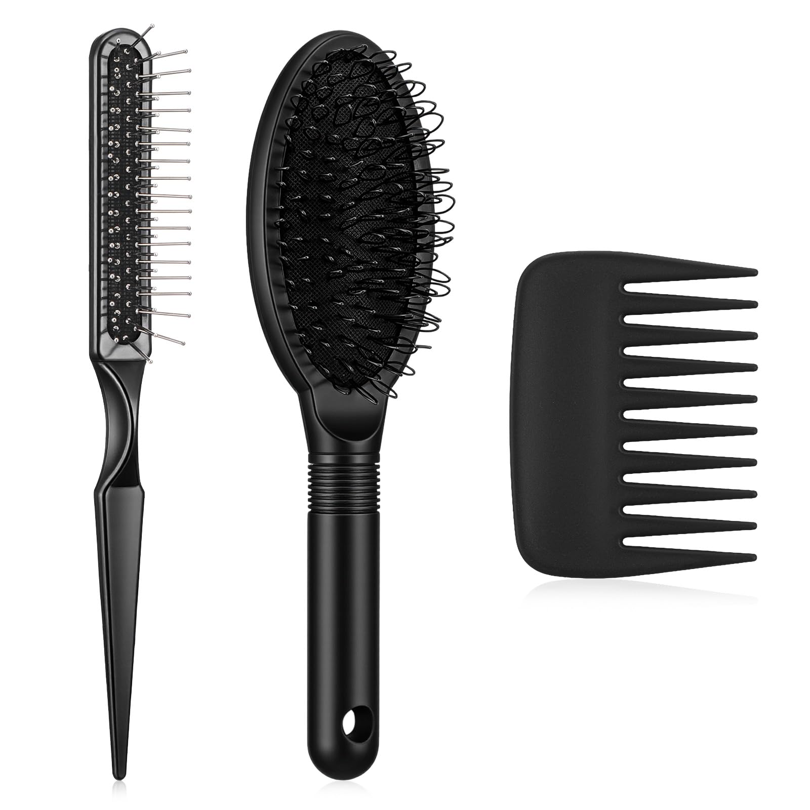 3 Pcs Wig Brush Comb Set Premium Loop Wig Brush Black