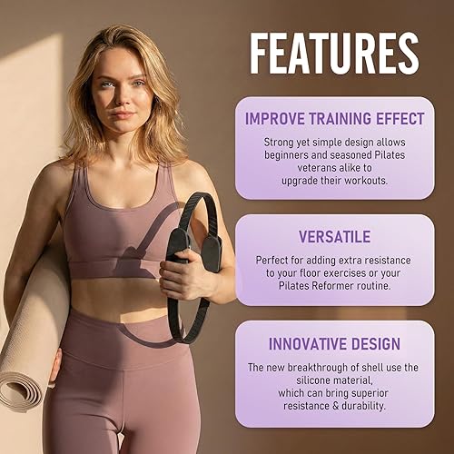 Miniatura 4 de JKSHMYT Anillo de pilates, equipo de pilates - Pilates caseros de 14.5", juegos de iniciación, Better me Essentials Magic Pilates para entrenamientos