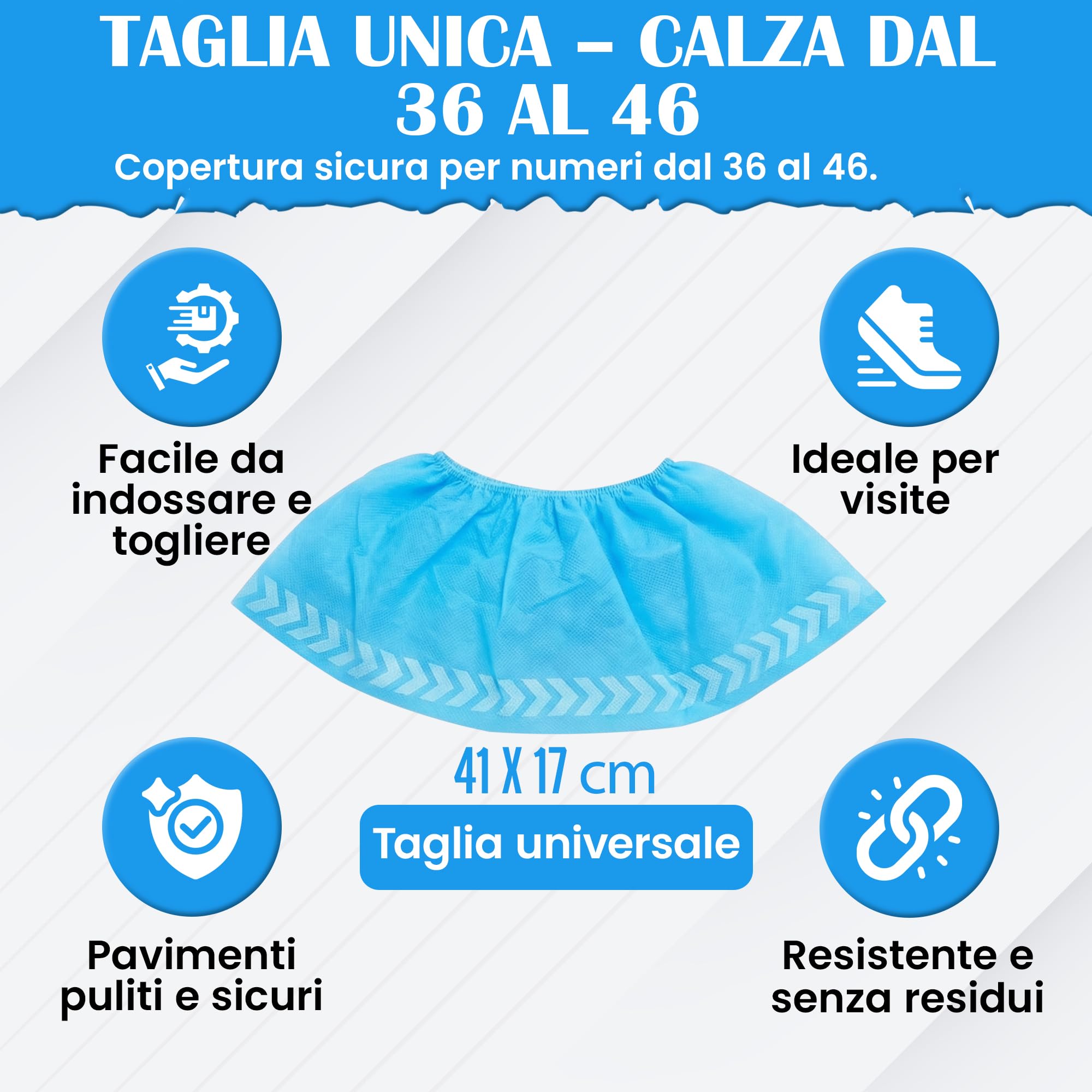 BORNOVA – Sopraccarpe usa e getta antiscivolo 30GSM – Copriscarpe in tessuto non tessuto resistente – ideale per la salute, visite a casa, casa pulita, studi medici