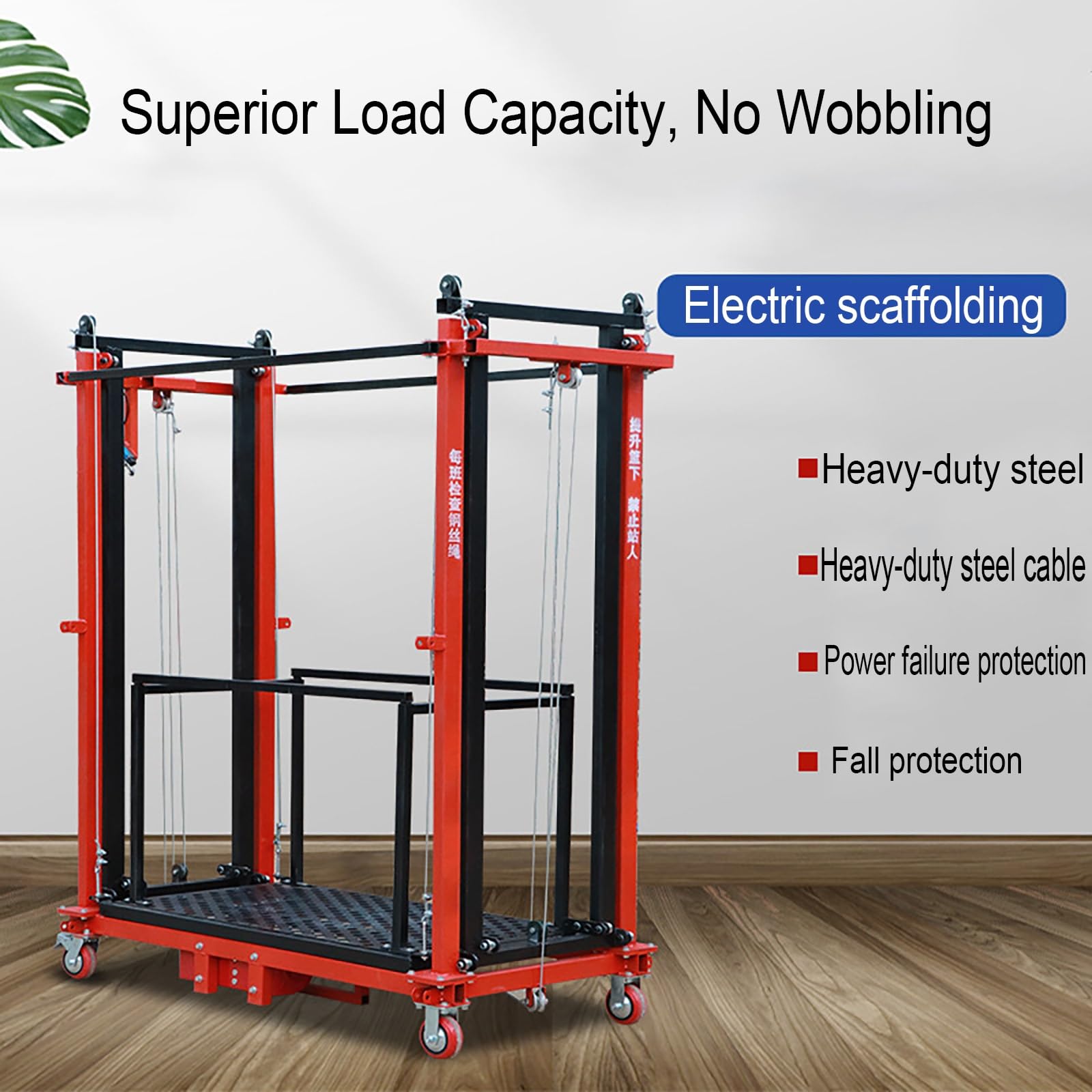 Ponteggio elettrico con telecomando, scala pieghevole, carico massimo 399,2 kg, ideale per uso intensivo