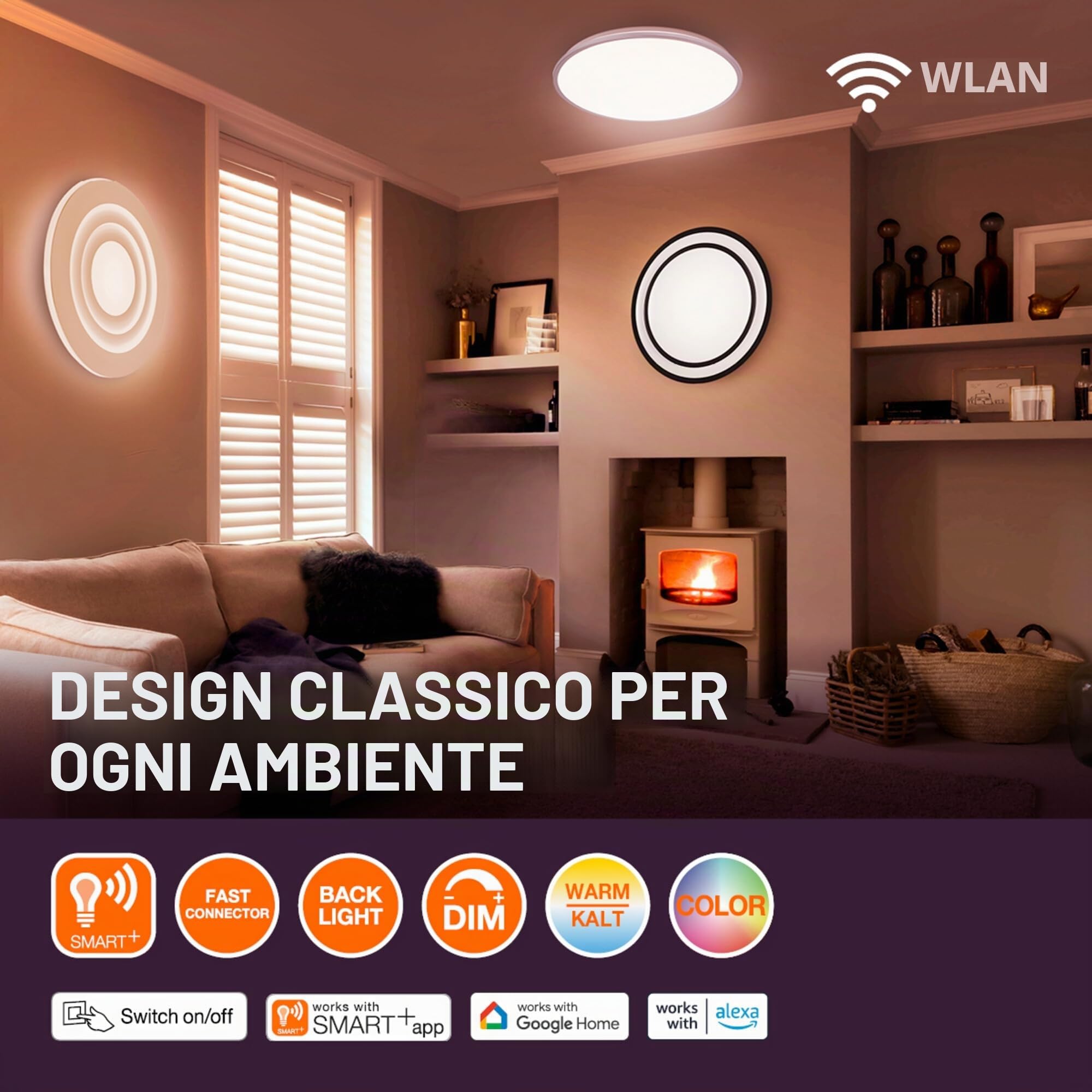 OSRAM LUCE DA SOFFITTO LED SMART+ Matter MAGNET 600x300mm TW | SMART+ MATTER Magnet, Indoor Wall Lighting, Black, dia, 30000 h, confezione da 1