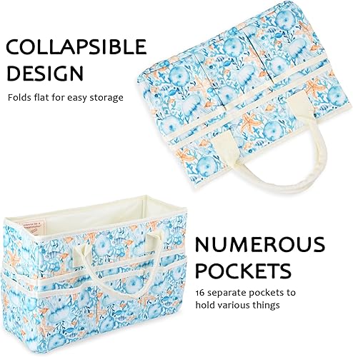 Vista 72 de qianshan Bolsa organizadora de manualidades con múltiples bolsillos, organizador grande de almacenamiento de arte con asas para arte, manualidades