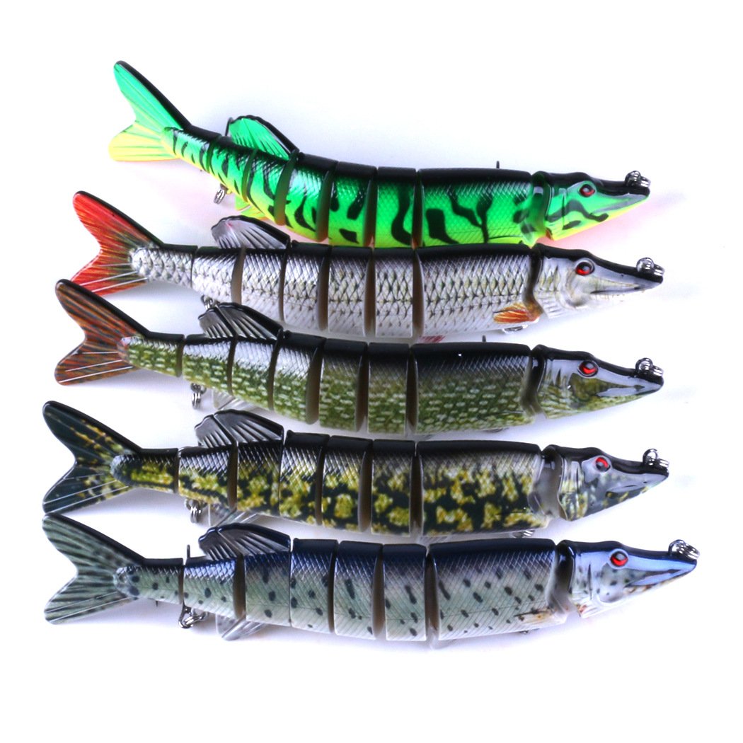 Przynęta korbowa, ryba wobler 5 szt. 20,5 cm/69 g wieloprzegubowa topwater realistyczna pstrąga przynęta do pływania z haczykami karp szczupak okonia narzędzie wędkarskie przynęty okoniowe