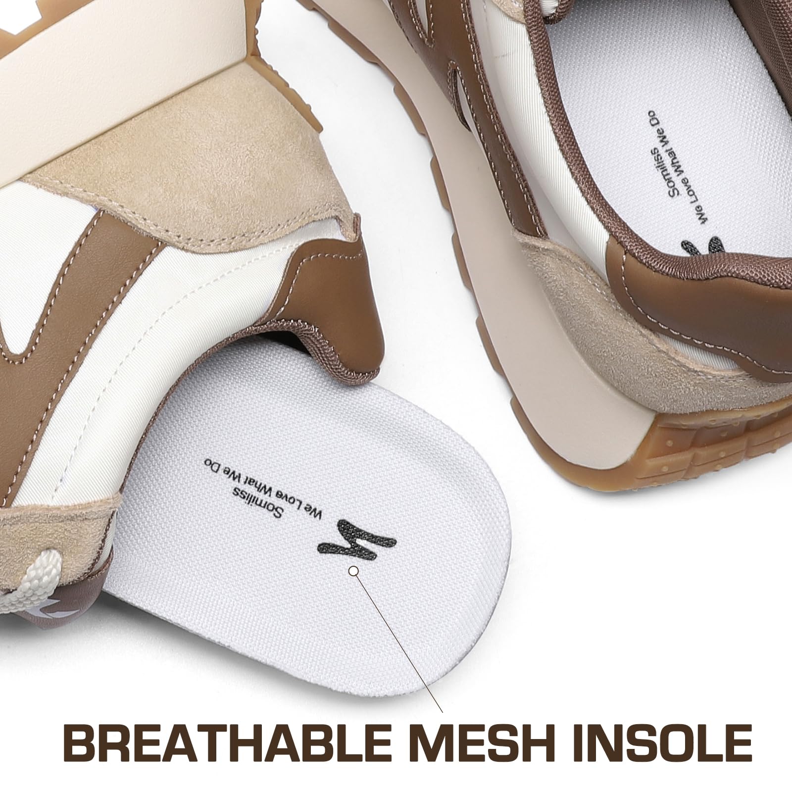 somiliss Platform Fashion Sneakers for Women Suede Patchwork Casual Tennis Shoes Comfortable Non Slip Running Walking Shoes: 10 Beige