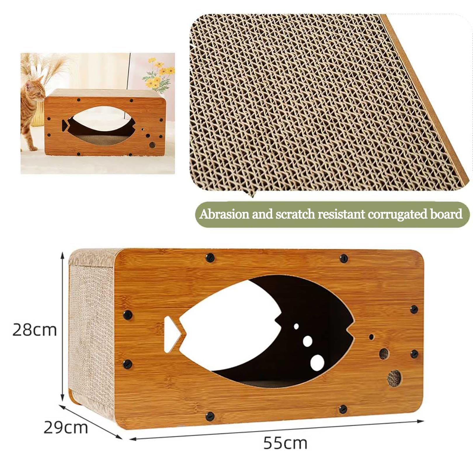 Katzenkratzer-Set Aus Pappe 2er Pack – Als Sofa & Kratzfläche, 56x24x49 Cm, Umweltfreundlich Für Indoor-Katzen