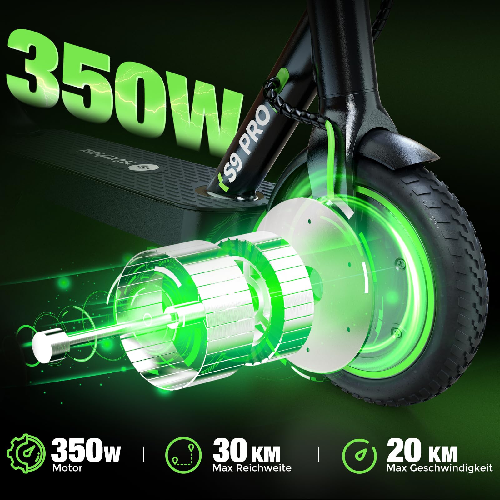 Trottinette électrique ABE avec Homologation routière, 11, 10, 8,5", 30 km, 40 km, portée Max. 80 km, capacité de Charge jusqu'à 150 kg et Double Amortissement des Chocs, Trottinette électrique ABE