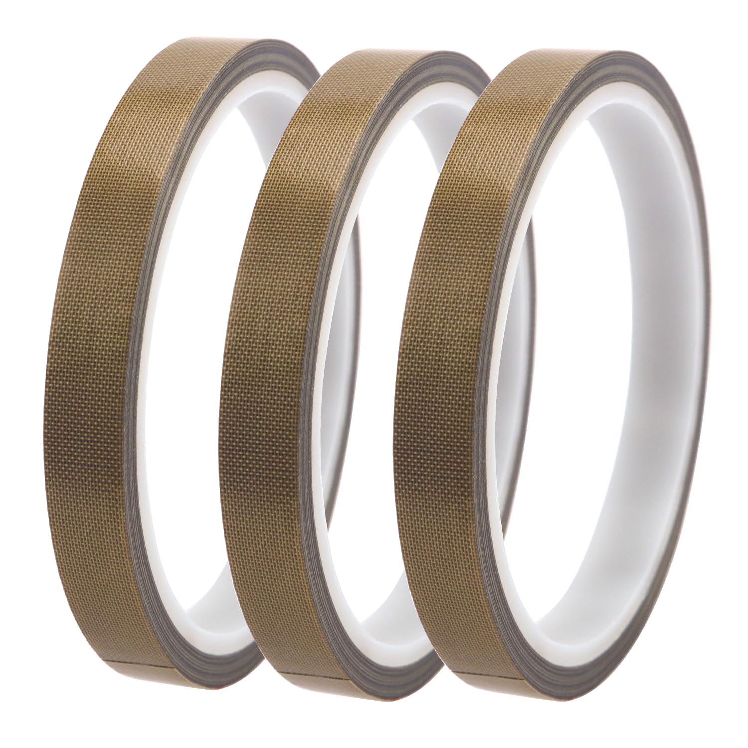 YIXISI 3 Piezas Cinta de Teflón de Alta Temperatura, Cinta de Alta Temperatura, PTFE de Cristal Cinta Adhesiva, Cinta Selladora de Máquina de Vacío, para Máquina Selladora al Vacío (10mm x 10m)