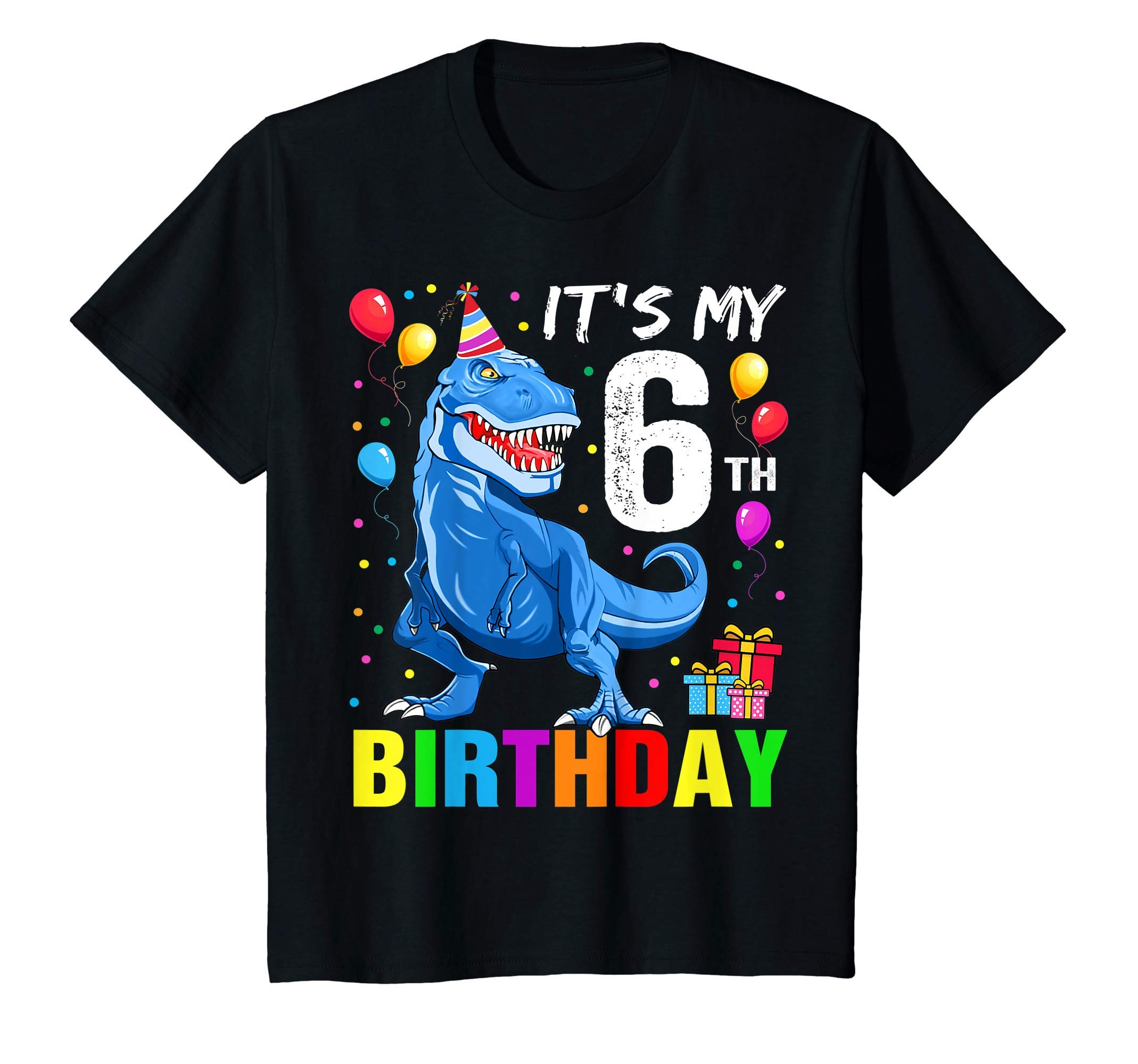 Happy Birthday Kids Dinosaur Lover ShirtYouth It's My 6th Birthday Happy 6 Year T-Rex Shirt Boys T-ShirtOEKO-TEX STANDARD 100