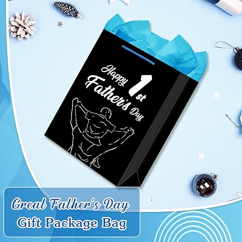 Miniatura 10 de FLYAB Bolsa de regalo para el día del padre con papel de seda, bolsa de regalo para el día del padre con asa, bolsa de regalo para el día del padre,