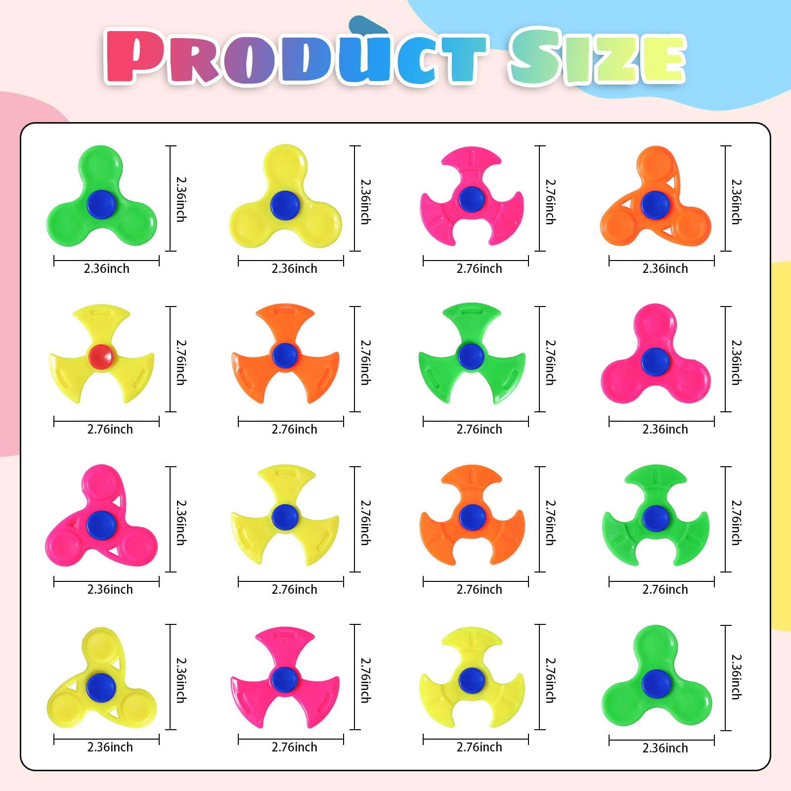 Makorobi 24 Pack Mini Fidget Spinner Toys Party Favors Easter Basket Goodie Bag Stuffers Gifts,Stress Relief Sensory Toys for Kids Teens Adults Autisms,Treasure Box Toy for Classroom Prizes Supplies - Image 3