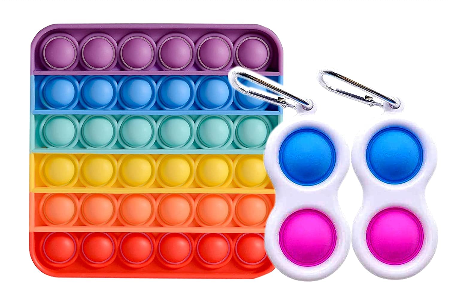 Chigy Wooh Simple Dimple Fidget Toy Play Pop it Among Us Kids Toys Sress Reliever Adults Game [Square Rainbow+2KeyChain] (B099SGXD83) Amazon Price History, Amazon Price Tracker
