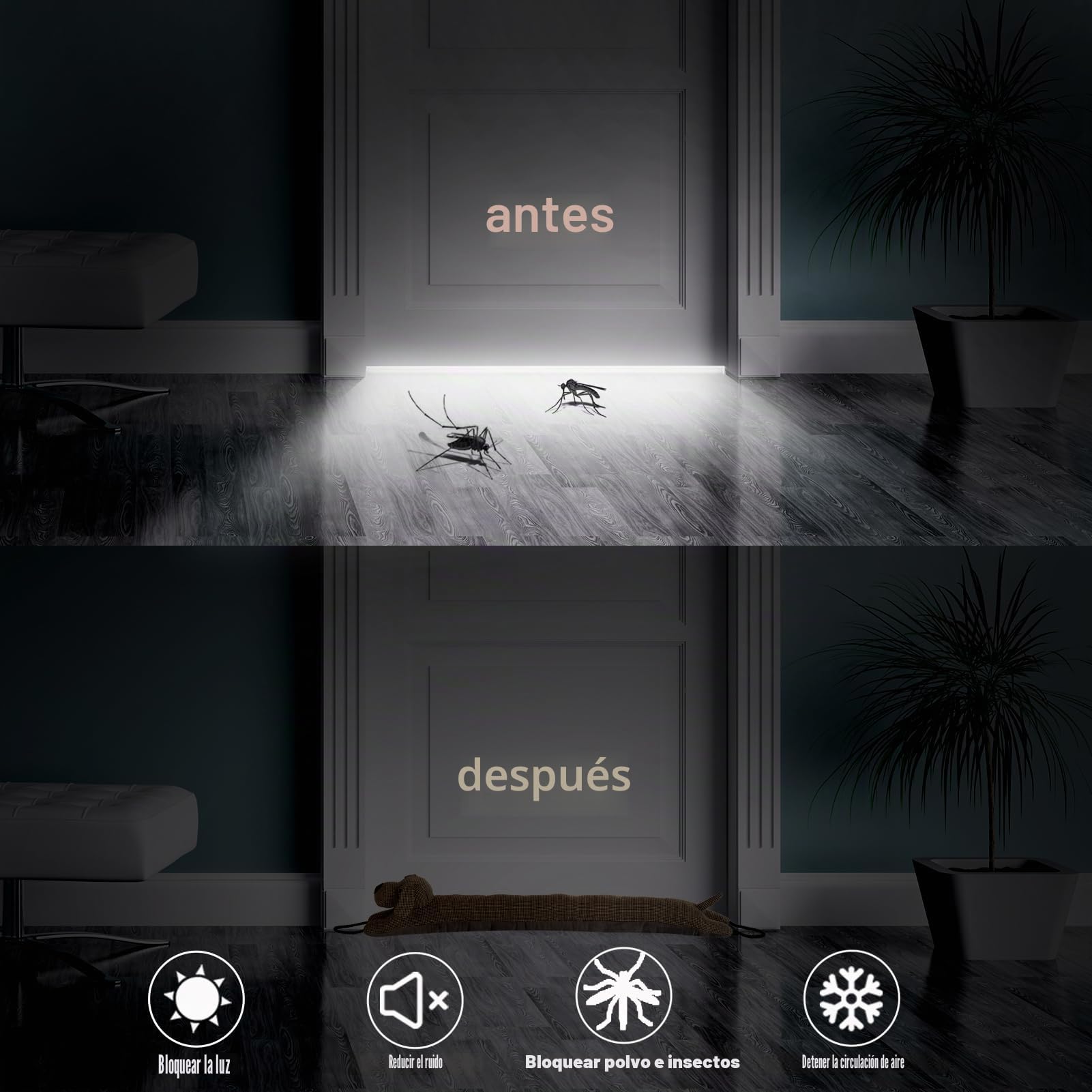 Burletes de Puerta Decorativos Paravientos 81 cm para Puertas y Ventanas, Amortiguador de Corrientes de Aire contrapesado para la Parte Inferior de la Puerta - Perro marrón 32"