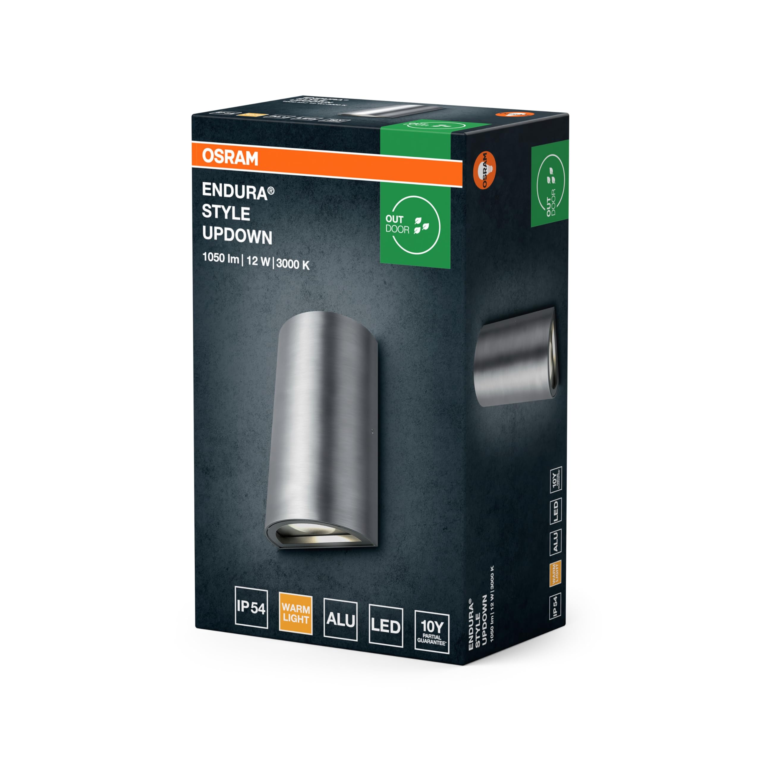 Osram ENDURA STYLE LED-Wandleuchte UpDown 12W Aluminium | ENDURA Style UpDown, Outdoor Lanterns, Aluminium, 30000 h, 1-Pack