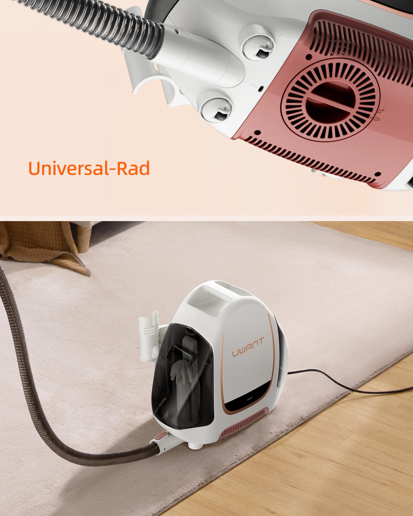 UWANT Waschsauger Teppichreiniger, für Sofa, Teppich, Polster, Nass-Trocken-Sauger mit starker Saugkraft 12000Pa, 70dB