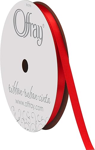 Offray Cinta doble faz de satén, carrete de 78 pulgadas de ancho x 20 yardas, color blanco envejecido