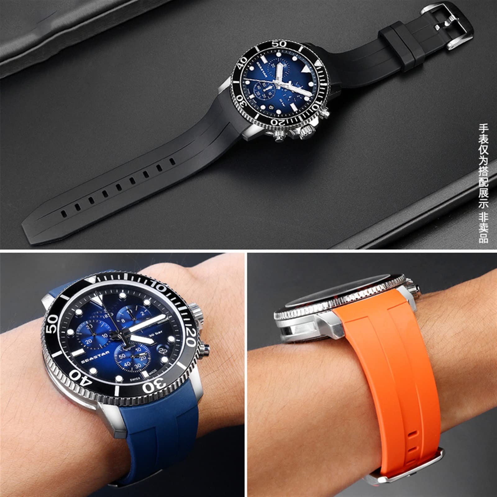 Silikonowe paski do zegarków 22 mm do Tissot T120417 T120407 Tarcza kwarcowa Gumowy sportowy męski pasek do zegarka Wodoodporny (kolor: 21 mm, rozmiar: 22 mm), 22mm, Agat
