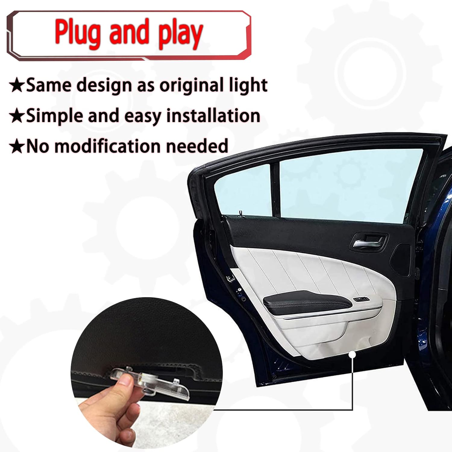 Never Fade Car LED Door Lights Projector Courtesy Welcome Light Ghost Shadow Light Logo Compatible With QX56 2004-2010 QX60 2014-2017 JX35 2013-2017 Puddle Light Accessories - Image 6