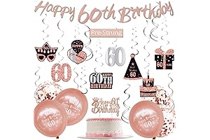 WOJOGO: Elegant 60th Birthday Decorations for Women in Rose Gold & Black