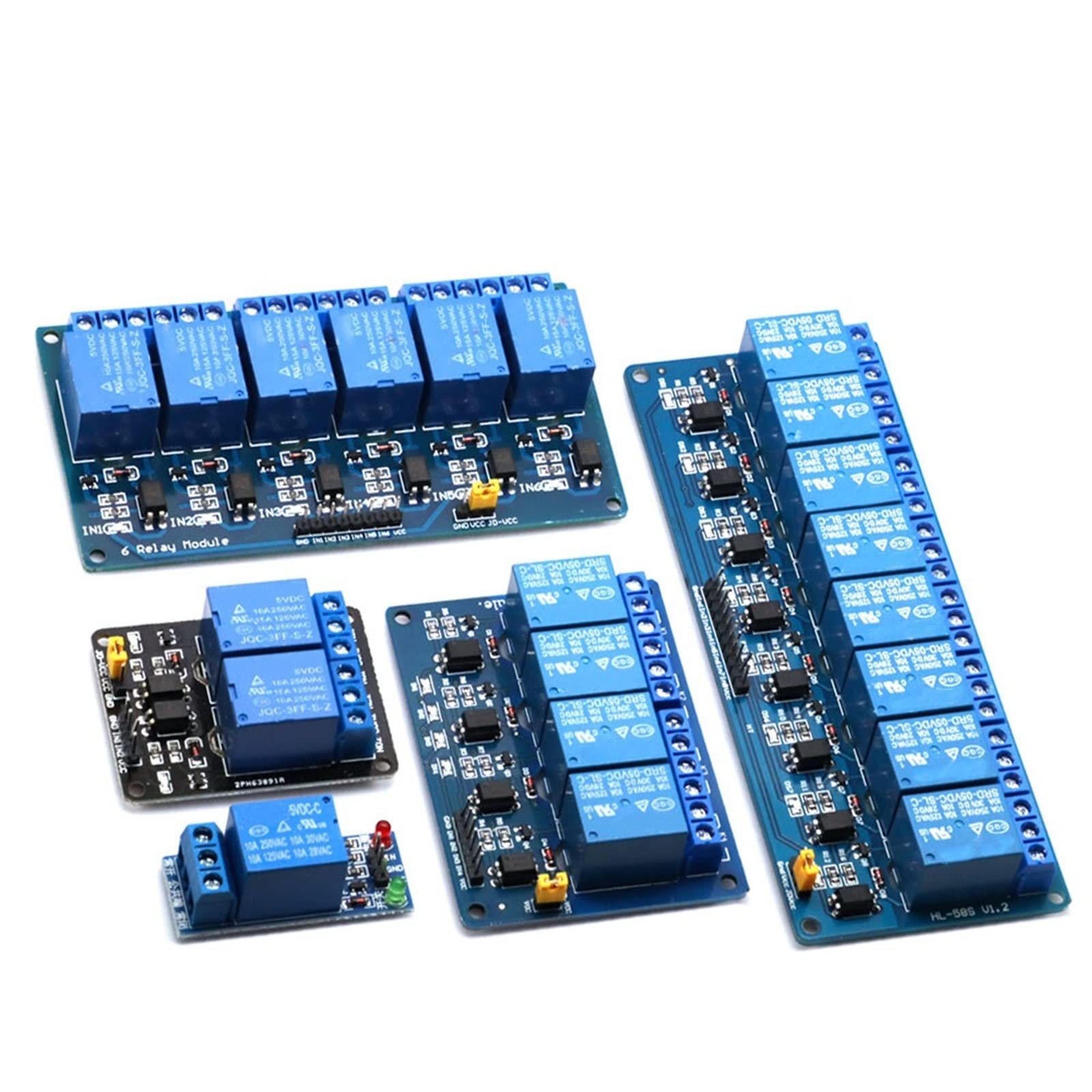 Module de Relais déclenchement Bas Niveau 5V 12V 24V 1 2 4 6 à 8 canaux avec Sortie optocoupleur contrôle Intelligent Domicile