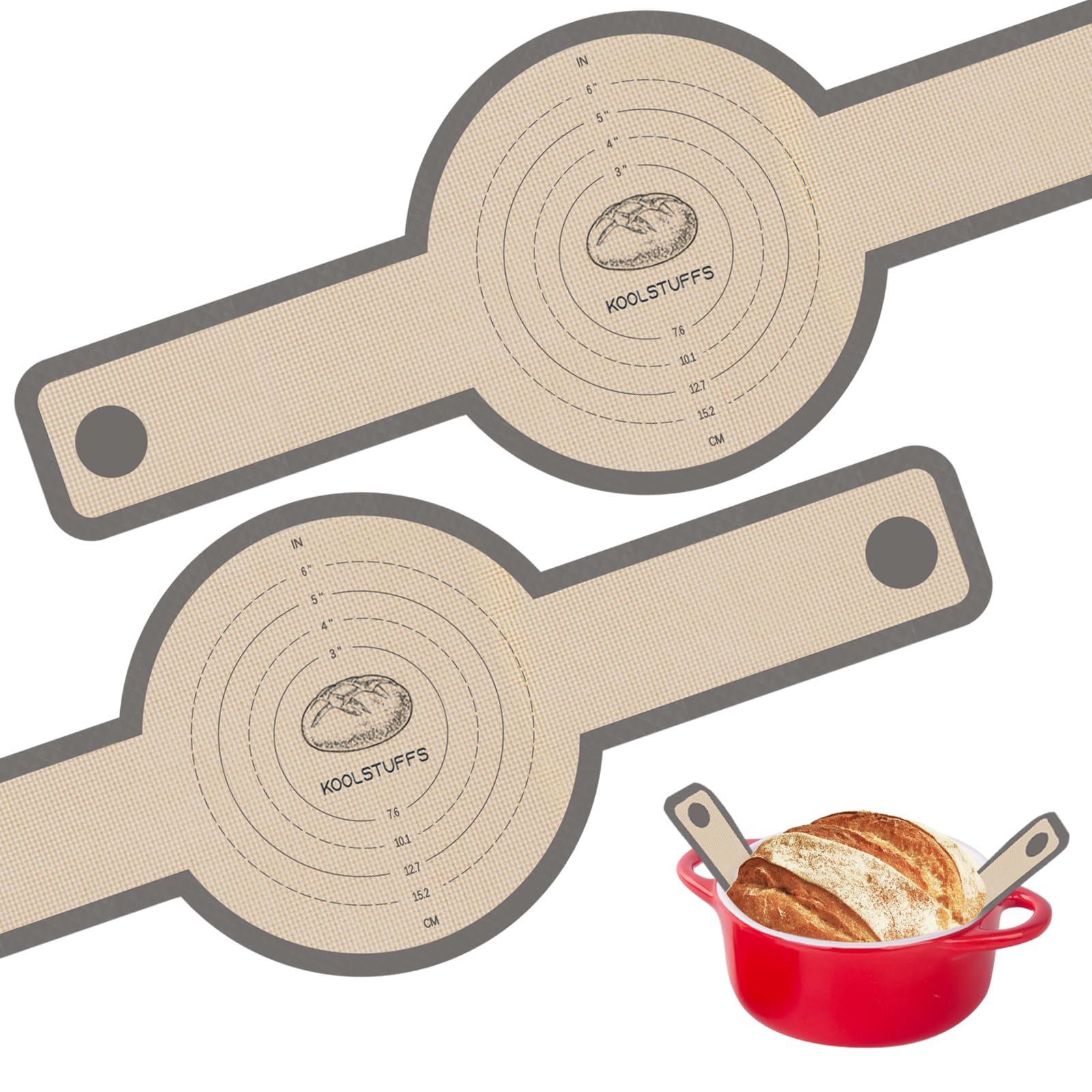 Silicone Bread Sling, Baking Mat for Dutch Oven, 2PCS Non-Stick Sourdough Tools & Bread Making Accessories