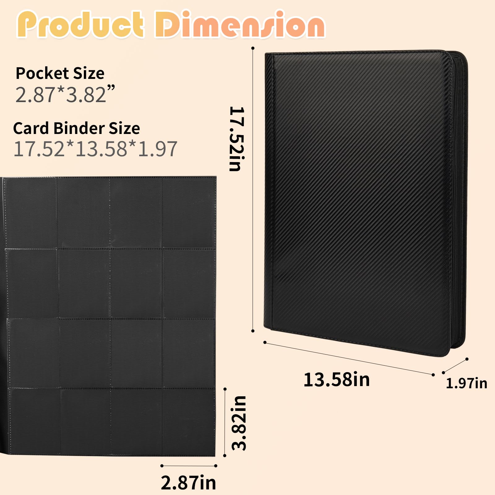 Amazon.com: Premium 1000+ Pockets Trading Card Binder, 16-Pocket Ringless  Side-Loading Album for TCG, MTG, Lorcana, Sports & Standard-Size Cards  (Black1) : Toys & Games