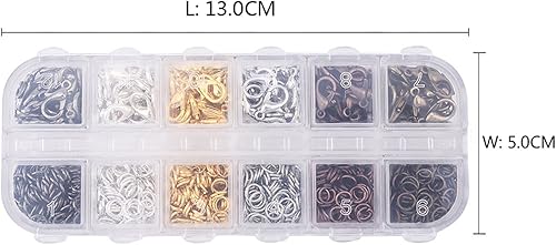 Miniatura 7 de Mudder - Cierre de pinza de langosta y 6 colores abiertos para bisutería (0.472 in, 0.197 in)