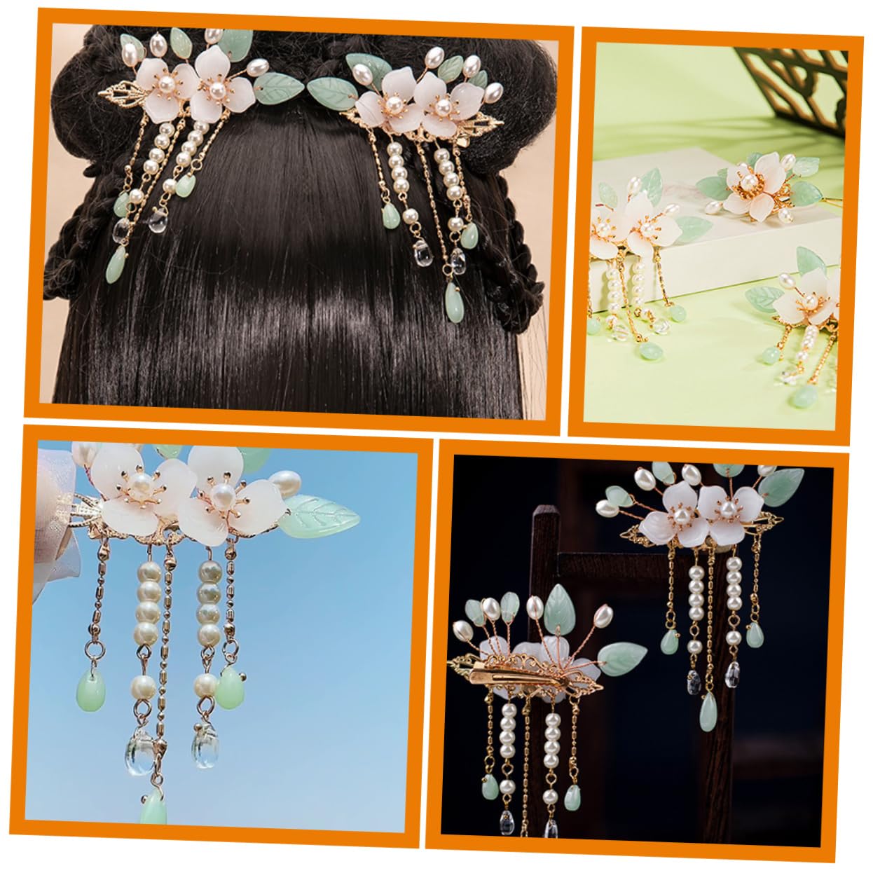 FOMIYES 5 Paare Antiker Paarclip dekorative Haarnadel Haarspangen für Frauen hochzeitshaar schmuck wedding hair accessories Tiara Haarklammer Haarnadel für Frauen Blumen Haarnadeln Glas