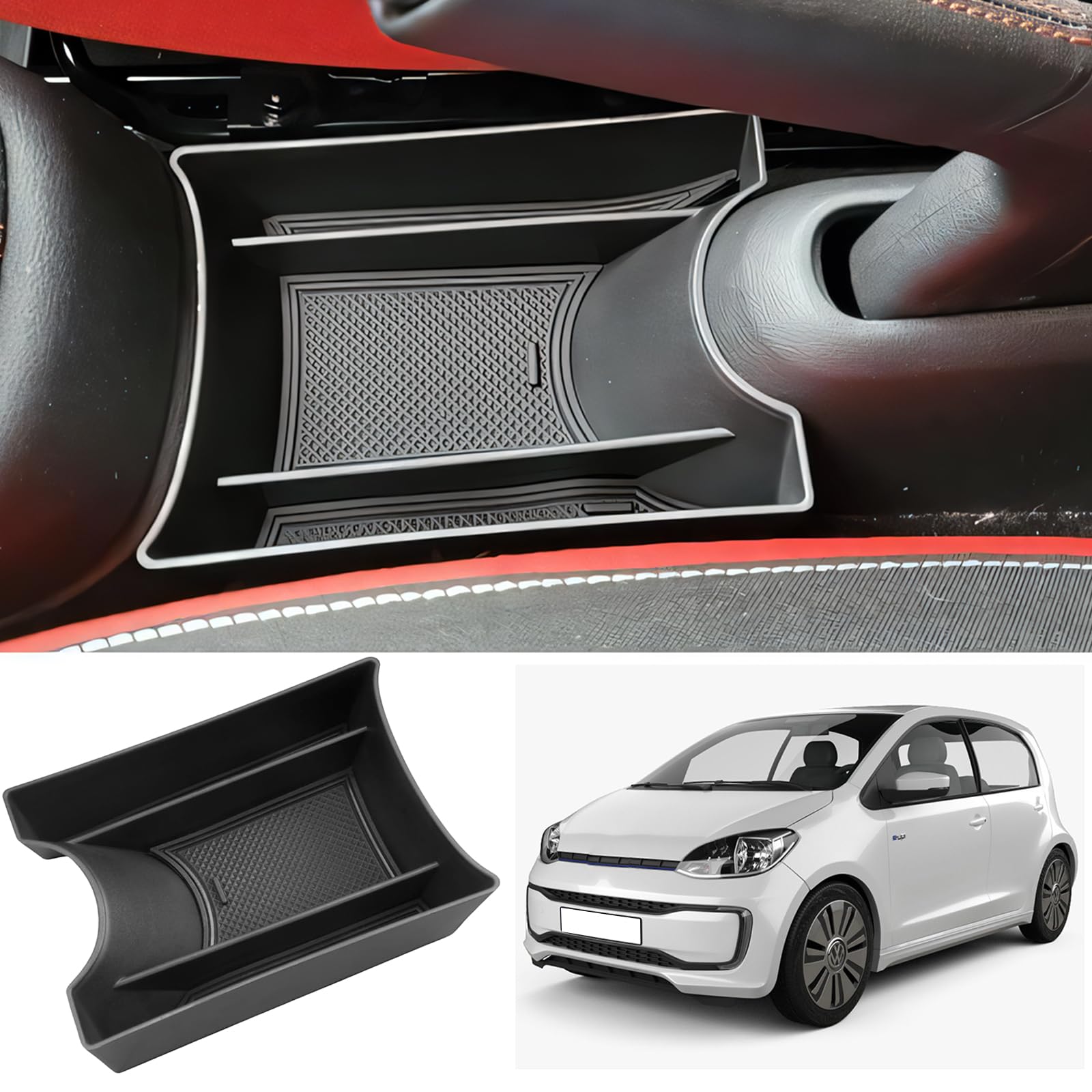 Kompatibel mit V-W UP 2013-2023 Mittelkonsole Aufbewahrungsbox Handschuhfach Mittelkonsole Armlehne Mittelkonsole Organizer Tray Mittelarmlehne Aufbewahrungsbox Zubehör