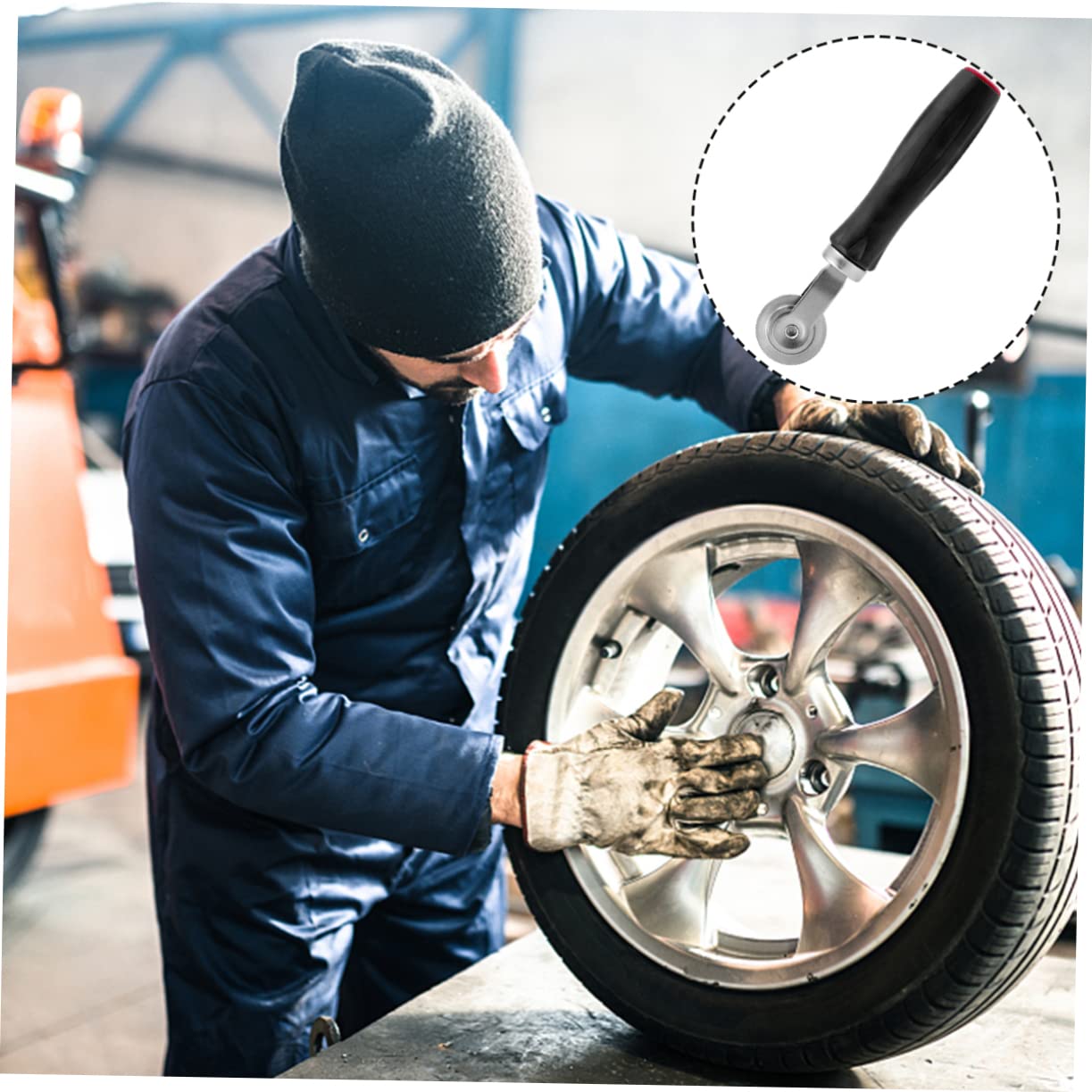 Mikikit 3 Pièces Outils De Réparation Pneus Bois Ergonomique Pression