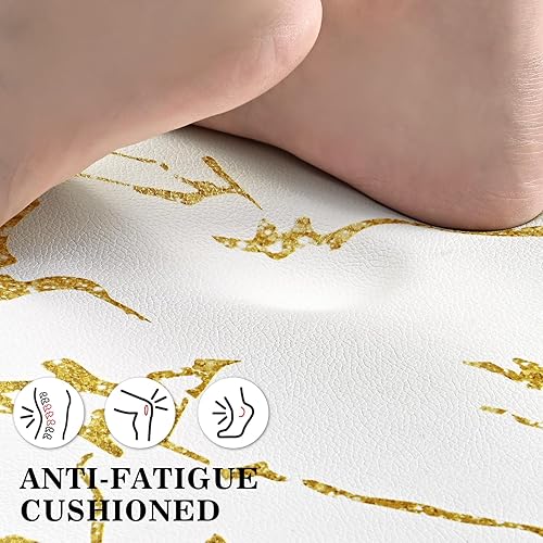 Miniatura 4 de Alfombrillas de cocina acolchadas y antifatiga, 2 piezas, impermeables, antideslizantes, tapete de cocina de espuma viscoelástica para el hogar,