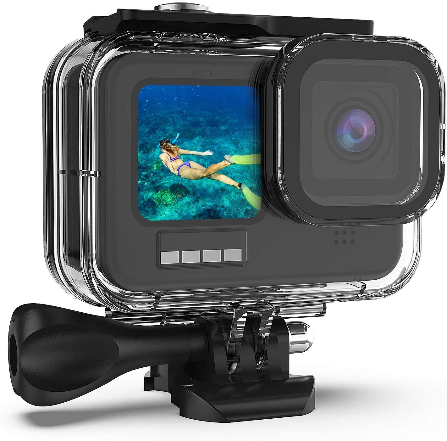Talen Waterproof Case Compatible with GoPro Hero 13 12 11 10 9 Black, 60M/196FT Underwater Protective Dive Housing Shell with Bracket Mount Accessories (Clear)