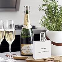 Vista 5 de I-MART Paquete de 6 tapones de champán de acero inoxidable, Prosecco, tapón para botella de vino espumoso, corcho