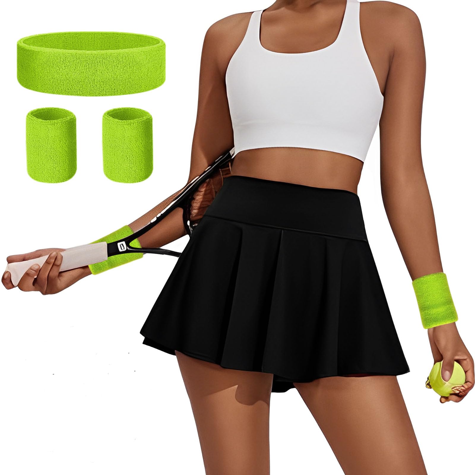 Jupes de Tennis pour Femmes, Jupe de Golf Plissée Courte de Tennis avec Poche, Ceinture de Sudation, Taille Haute Jupe Short Femme Mini Jupe pour Natation Yoga Course à Pied Tennis Volleyball Voyages