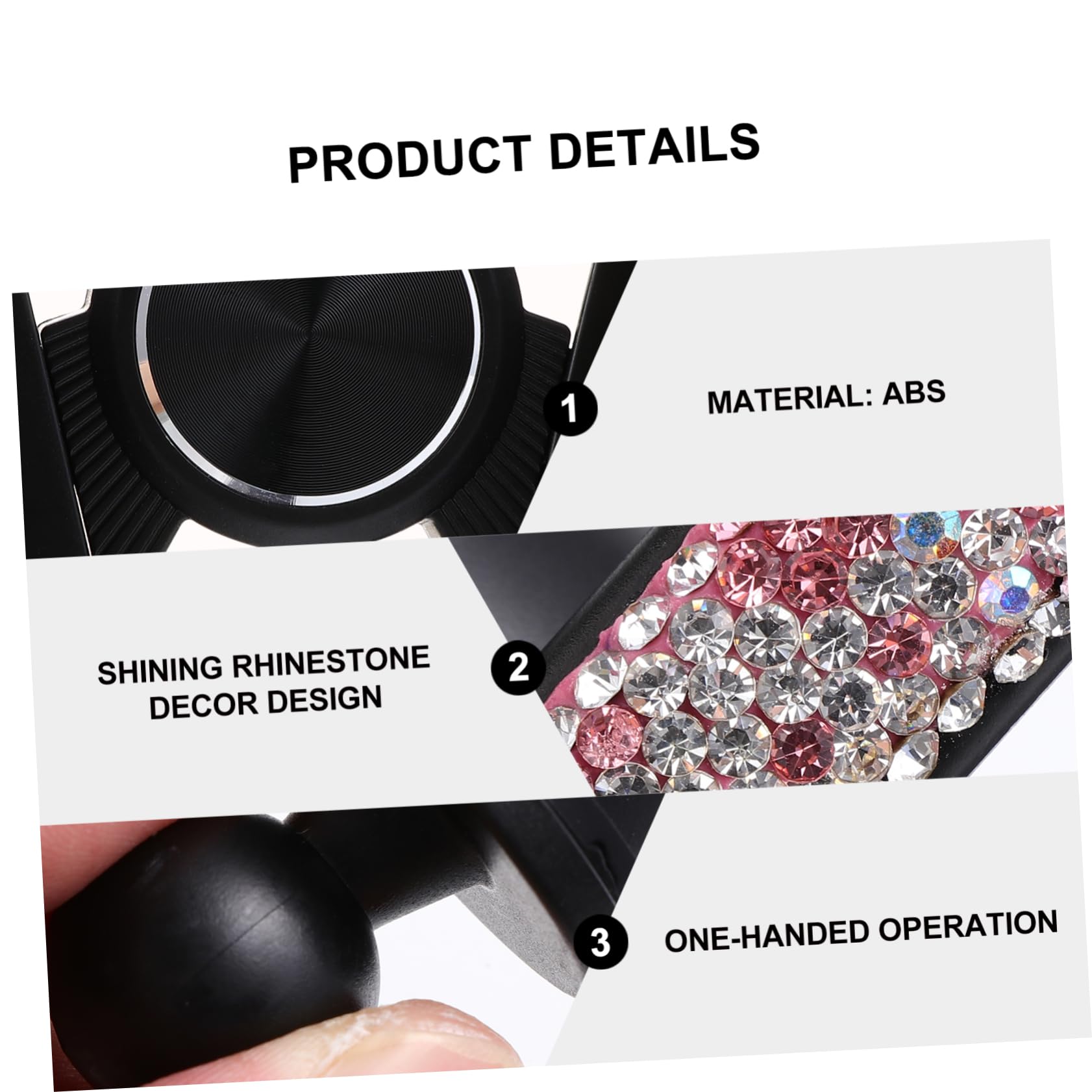 Didiseaon 3pezzi Supporto Per Telefono Auto Con Strass Portatile e Facile Da Installare Per Ventilazione Auto Compatibile Con Smartphone Design Elegante e Leggero